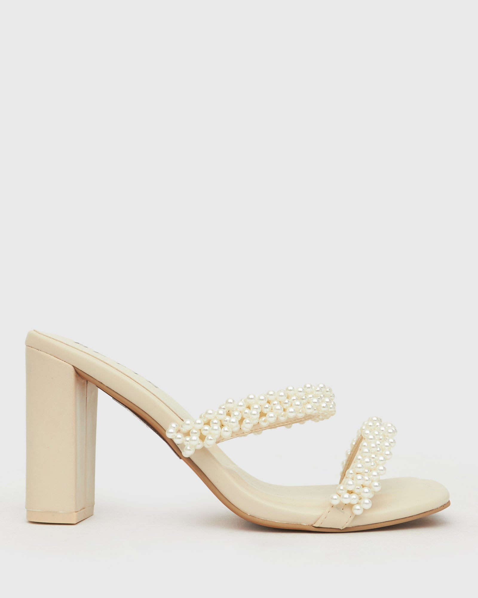 Pearl sale heel mules