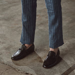 NATE Leather Buckle Trim Loafers