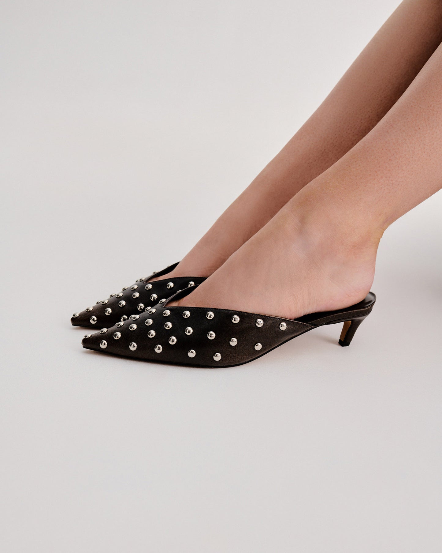 LIA Low Heel Studded Mules