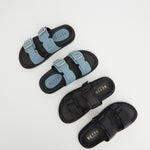 MIDTOWN Feature Buckle Footbed Slides