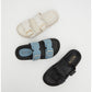 MIDTOWN Feature Buckle Footbed Slides