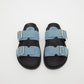 MIDTOWN Feature Buckle Footbed Slides