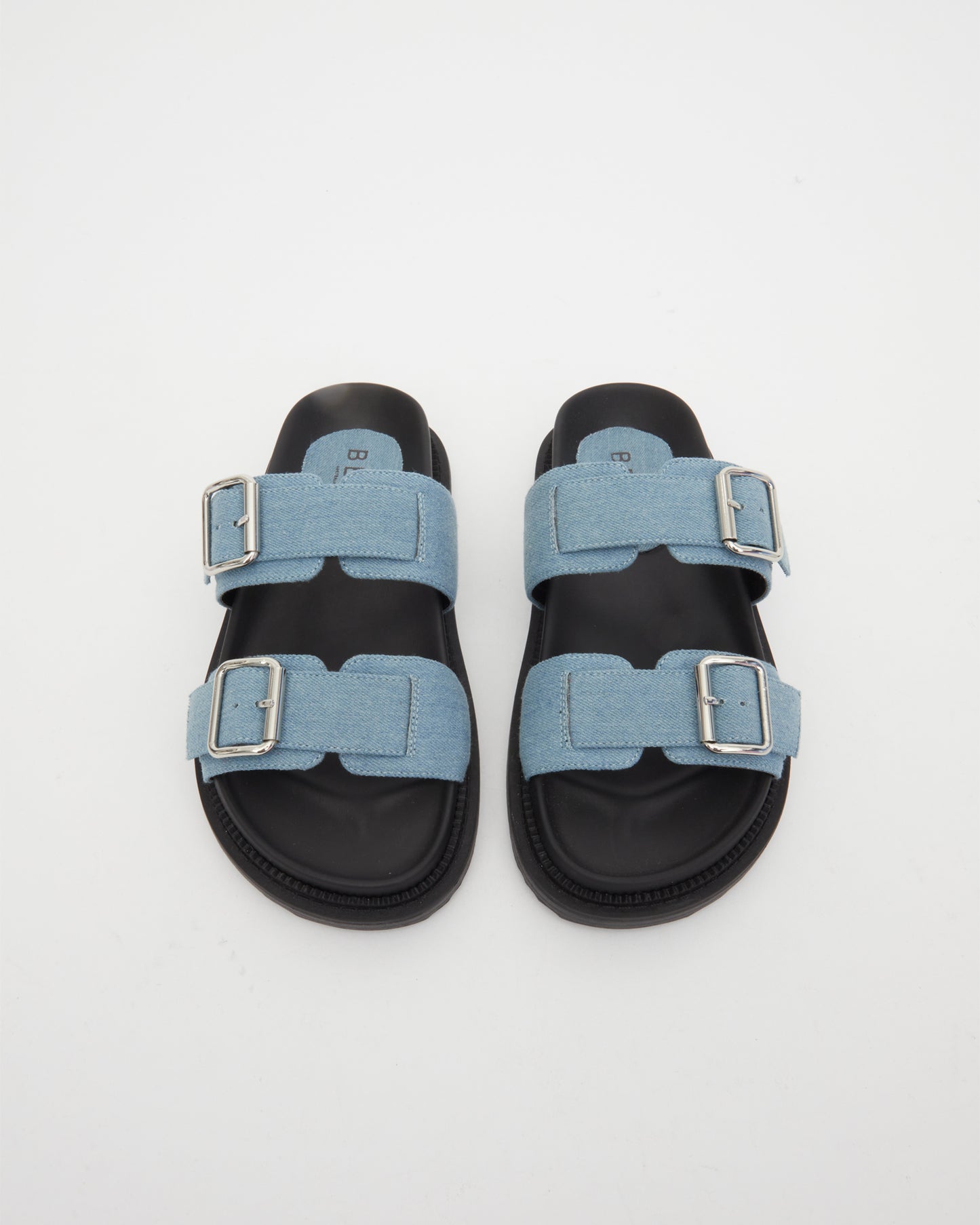 MIDTOWN Feature Buckle Footbed Slides