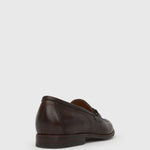 NATE Leather Buckle Trim Loafers