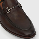 NATE Leather Buckle Trim Loafers