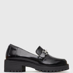 AGATHA Leather Heeled Loafers