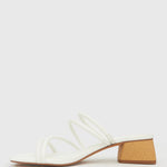 HALLIE Low Wooden Block Heel Mules