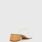 HALLIE Low Wooden Block Heel Mules