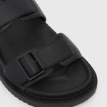 MIDTOWN Feature Buckle Footbed Slides