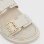 MIDTOWN Feature Buckle Footbed Slides