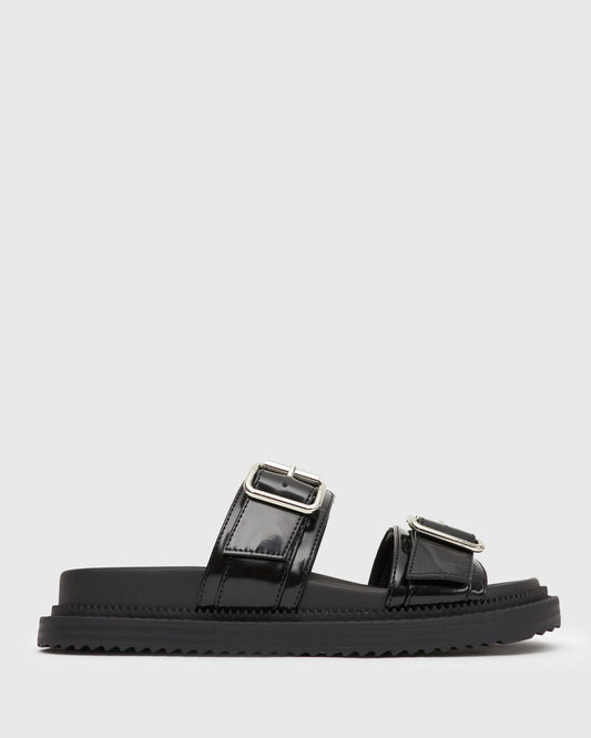 MIDTOWN Feature Buckle Footbed Sandals