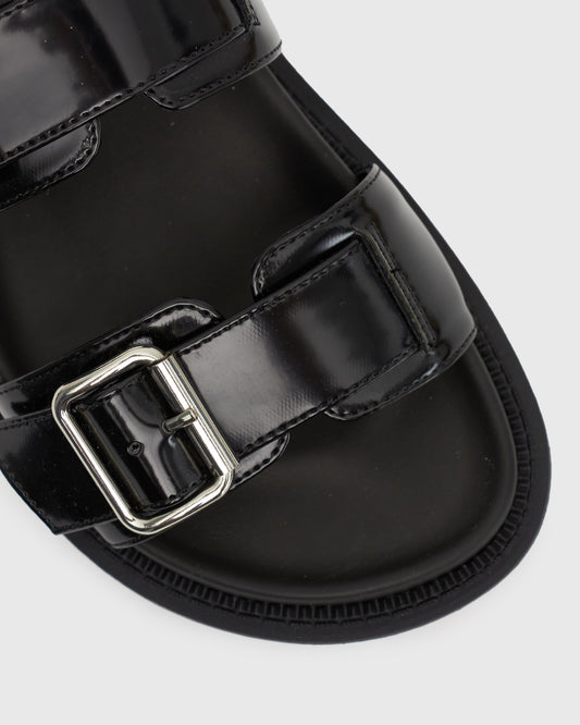 MIDTOWN Feature Buckle Footbed Sandals