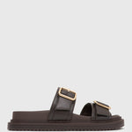 MIDTOWN Feature Buckle Footbed Sandals