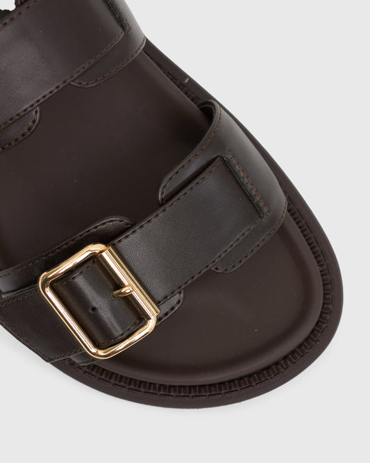 MIDTOWN Feature Buckle Footbed Sandals