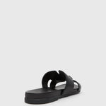 PRE-ORDER FOXY Buckle Leather Slide Sandals