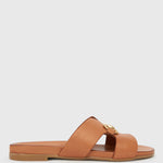 PRE-ORDER FOXY Buckle Leather Slide Sandals