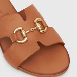 PRE-ORDER FOXY Buckle Leather Slide Sandals