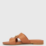 PRE-ORDER FOXY Buckle Leather Slide Sandals