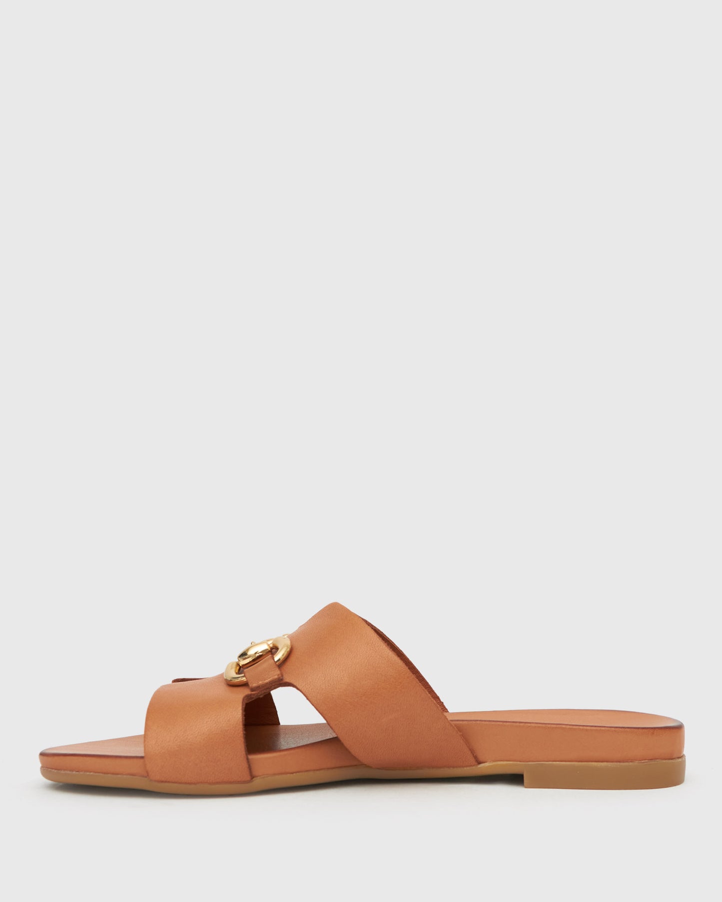 PRE-ORDER FOXY Buckle Leather Slide Sandals