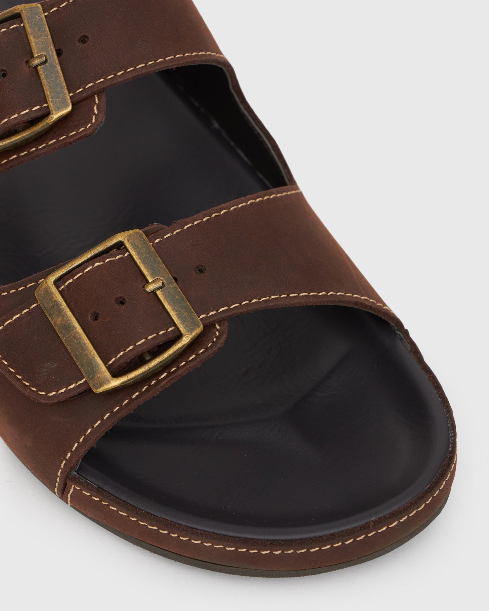 Leather 2024 buckle sandals