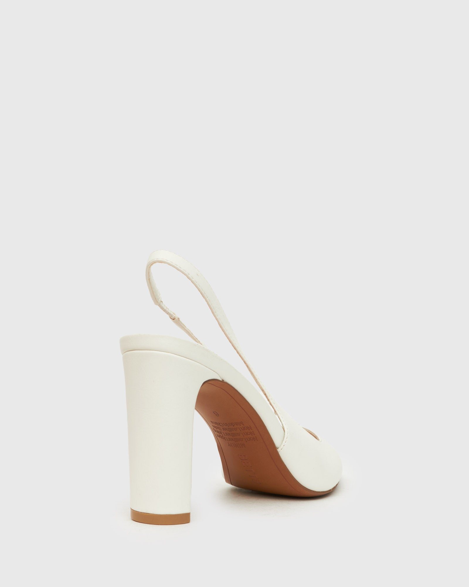 White block clearance heel slingbacks