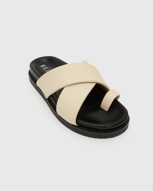 BERMUDA Leather Crossover Slide Sandals