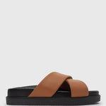 BERMUDA Leather Crossover Slide Sandals