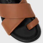 BERMUDA Leather Crossover Slide Sandals