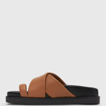 BERMUDA Leather Crossover Slide Sandals