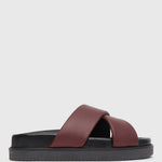 BERMUDA Leather Crossover Slide Sandals