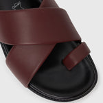 BERMUDA Leather Crossover Slide Sandals