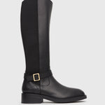 CECILIA Chunky Metal-Trim Riding Boots