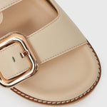 HUNTER Buckle Detail Leather Slides