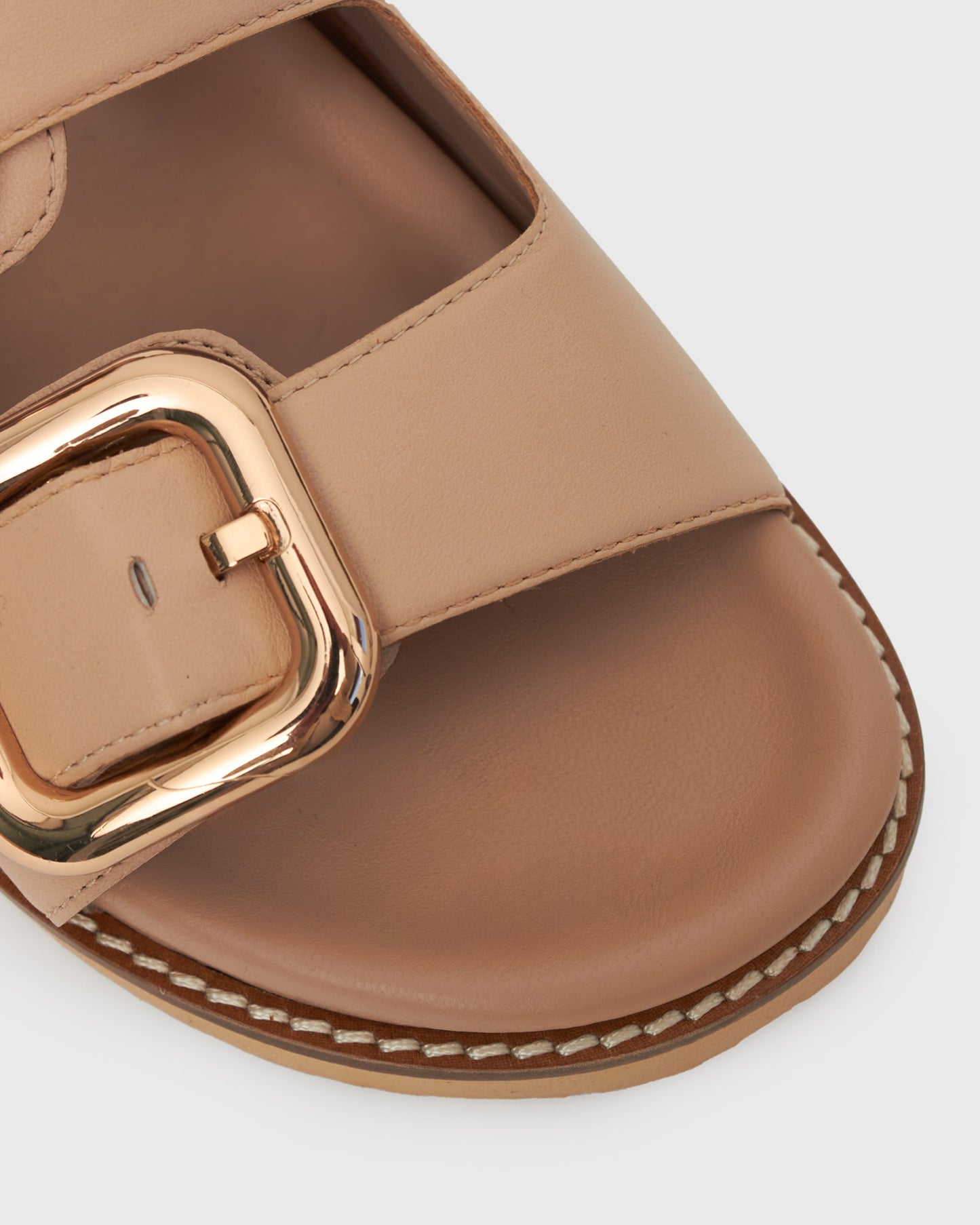 HUNTER Buckle Detail Leather Slides