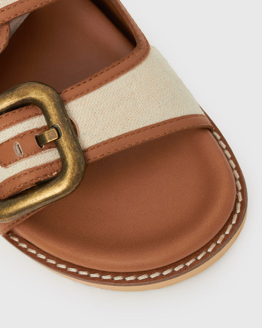 PRE-ORDER HUNTER Buckle Detail Leather Slides