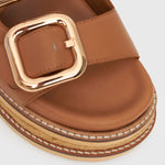 HALO Leather Buckle Footbed Slides