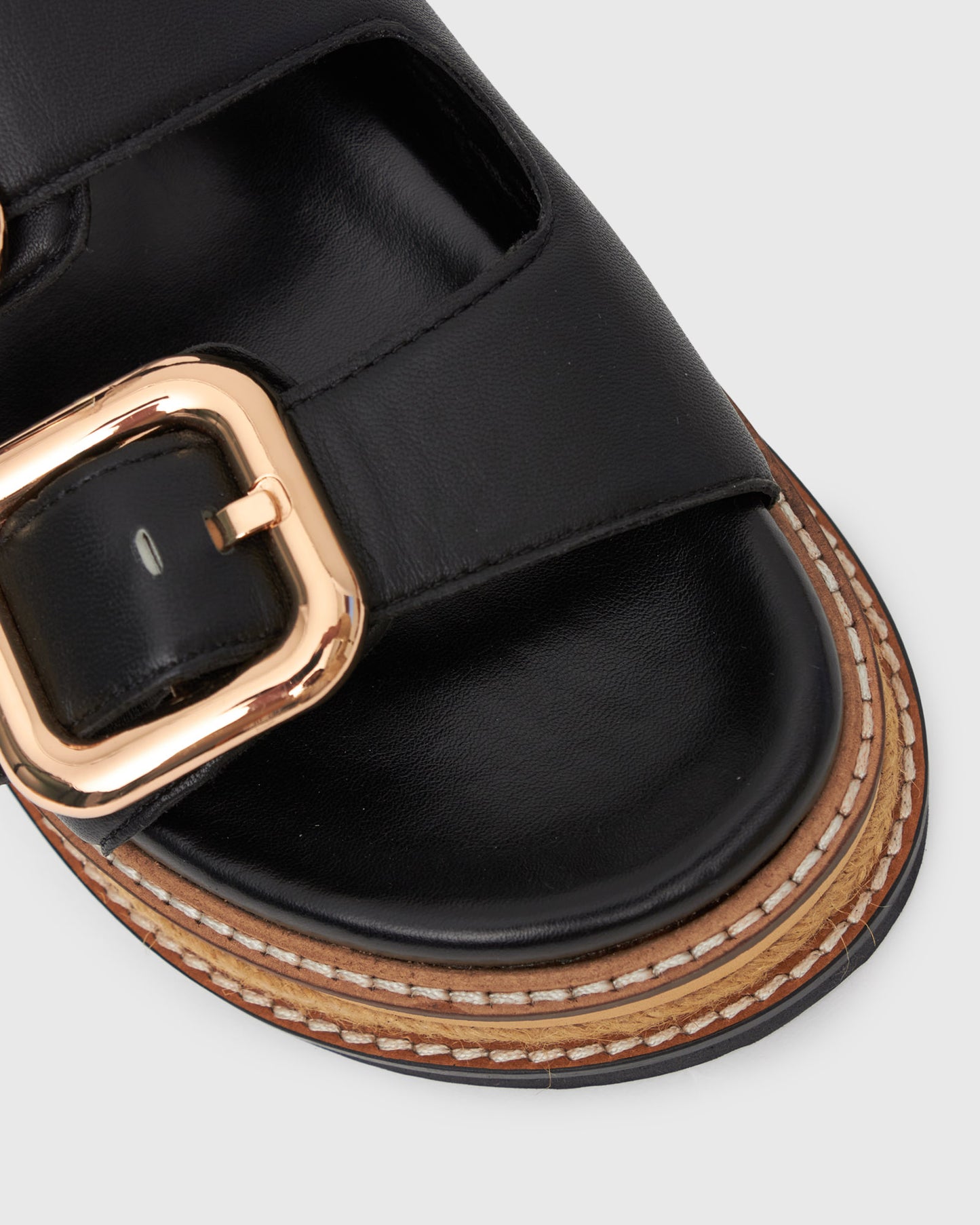 HALO Leather Buckle Footbed Slides