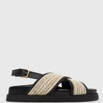 BLAKE Raffia Cross Strap Sandals