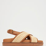 BLAKE Raffia Cross Strap Sandals