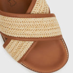 BLAKE Raffia Cross Strap Sandals