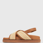 BLAKE Raffia Cross Strap Sandals