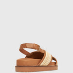 BLAKE Raffia Cross Strap Sandals