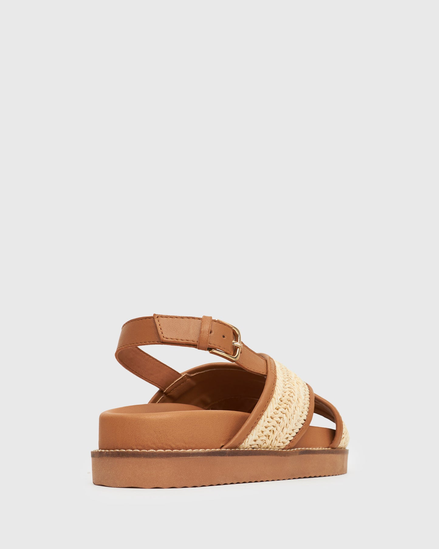 BLAKE Raffia Cross Strap Sandals