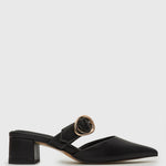 SUNNIE Leather Pointy Dress Mules