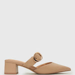 SUNNIE Leather Pointy Dress Mules