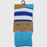 MENS BLUE/WHITE BAMBOO SOCKS S/M