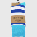 MENS BLUE/WHITE BAMBOO SOCKS M/L