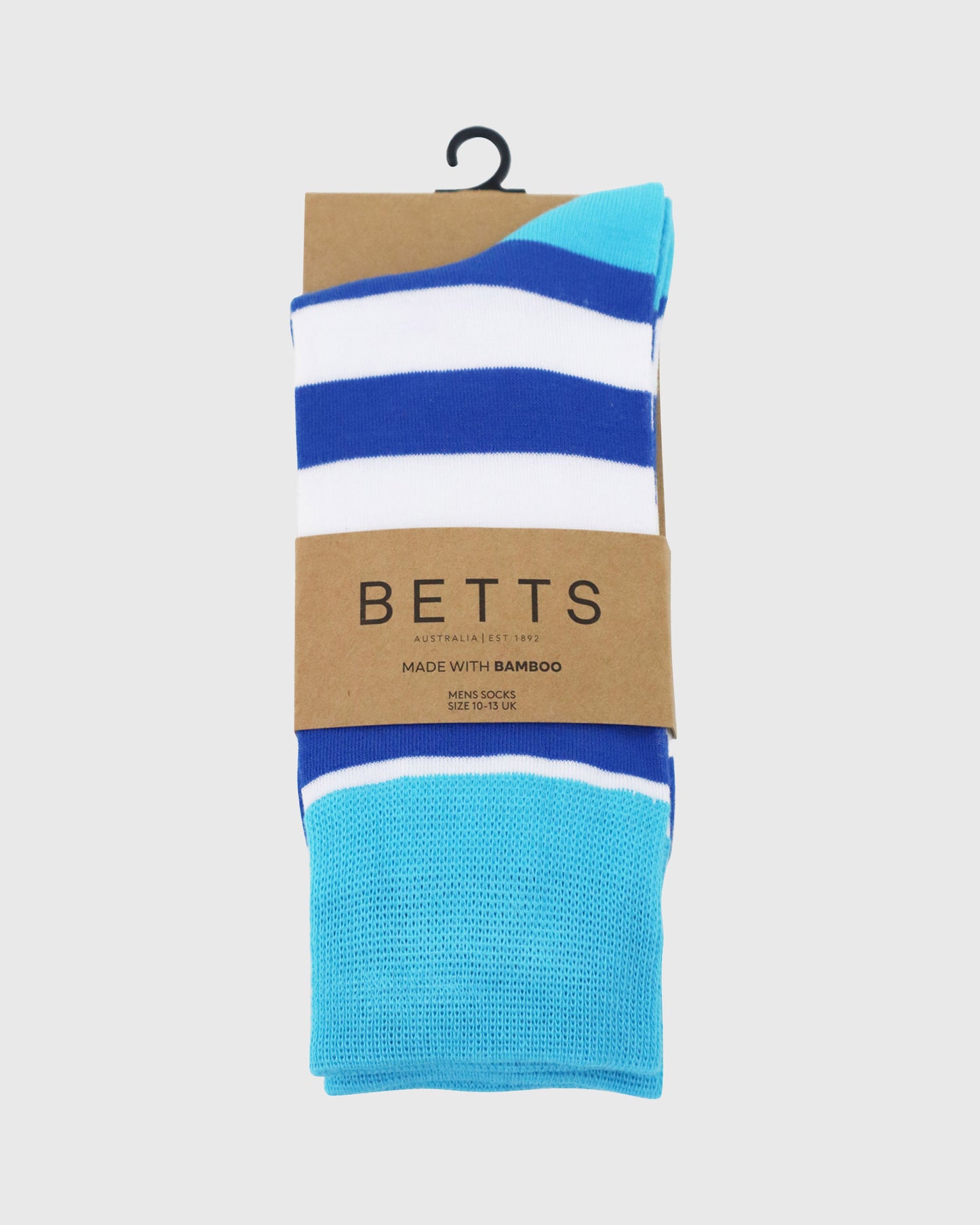 MENS BLUE/WHITE BAMBOO SOCKS M/L