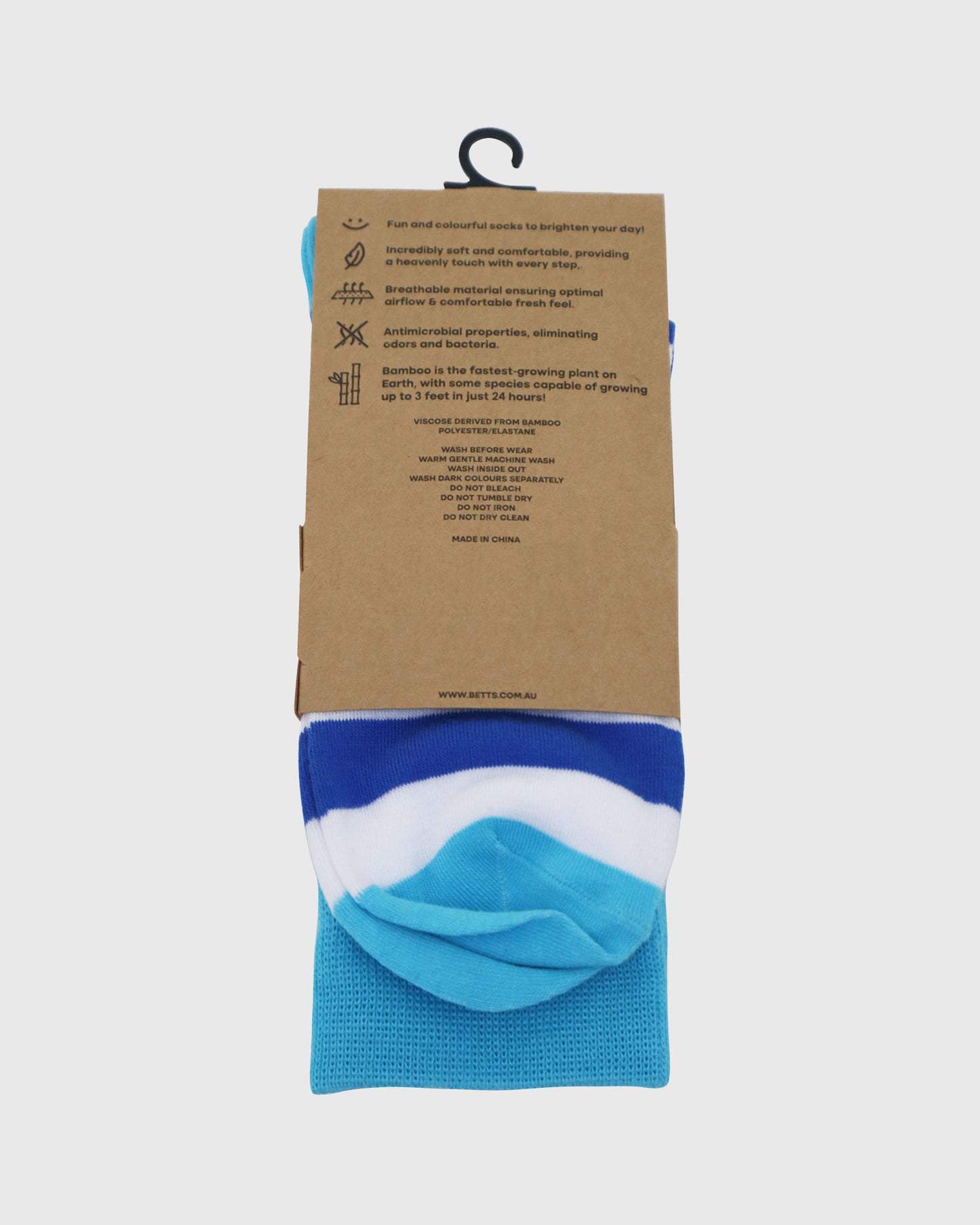 MENS BLUE/WHITE BAMBOO SOCKS M/L