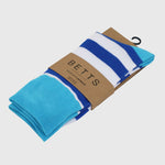 MENS BLUE/WHITE BAMBOO SOCKS M/L